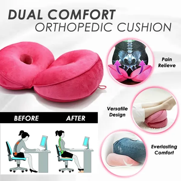 Dropshipping Cuscino ortopedico Dual Comfort Cuscino per bacino Sollevamento fianchi Cuscino per sedile multifunzione, per alleviare la pressione