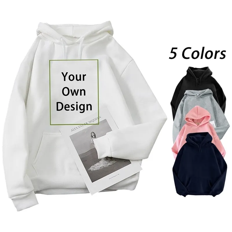 Seu próprio design marca imagem homens mulheres personalizado hoodie diy personalizar hoodie manga longa casual hoodies pulôver tops 220114