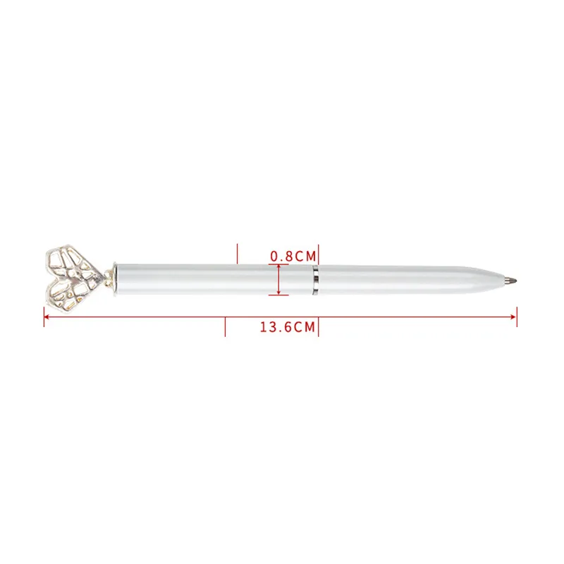 Creative Heart Shaped Ballpoint Pen DIY Metal Ball Pens Office School Supplies Valentine`s Day Gift