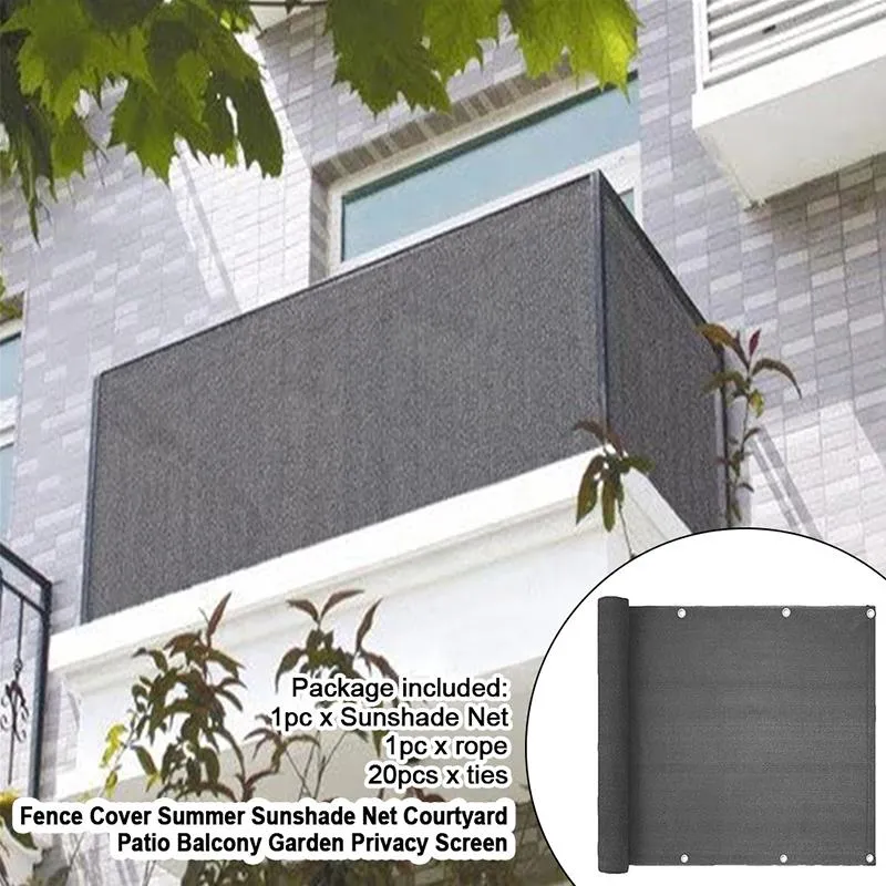 Ombra Parasole Rete Copertura per balcone Riparo Ventilazione Schermo per la privacy Cucito Fibbia Vela esterna Tenda da sole Recinzione da giardino in tessuto