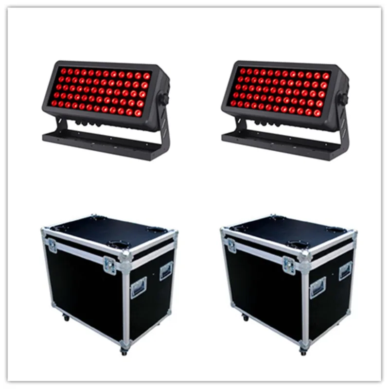 2pcs 60x15w rgbw 4in1 LED City Color Colordlight Outdoor IP65 Stage DMX مقاوم للماء غسالة الجدار مع حالة طريق