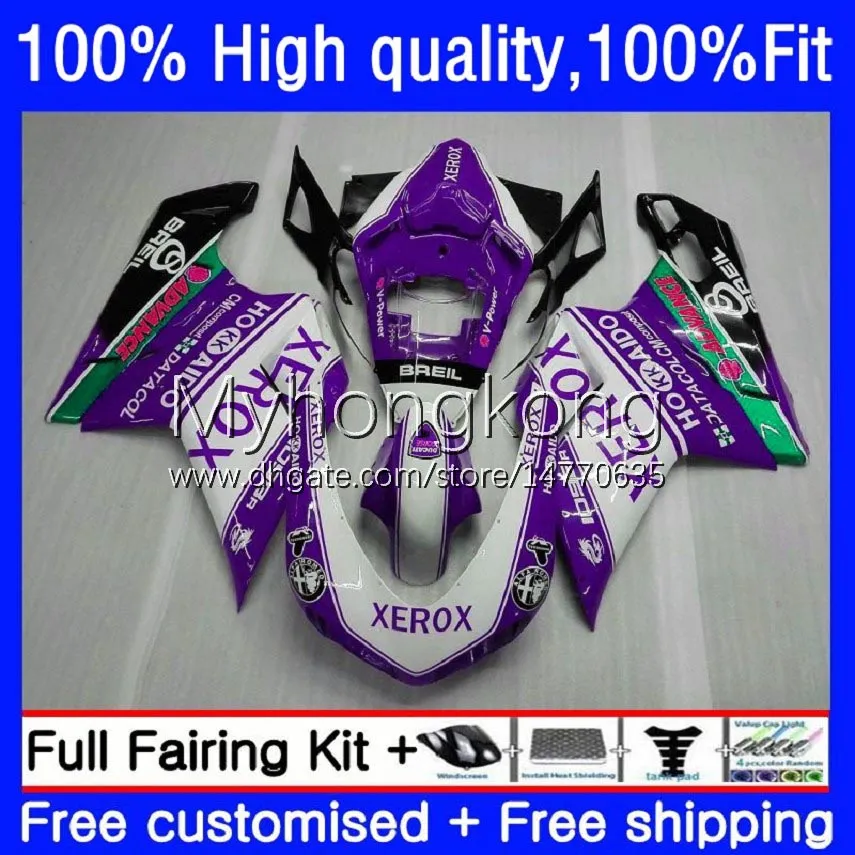 Body Injection For DUCATI 848S 1098S 1198S 848R 07-12 New Purple Cowling 14No.100 1098R 1198R 2007 2008 2009 2010 2011 2012 848 1098 1198 S R 07 08 09 10 11 12 OEM Fairing