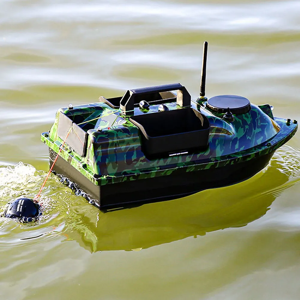 500m RC GPS Bait Bait Boat con 3 Hoppers Carp Pesca Boat Boat Boat LCD GPS Fishfinders Sonar sensore, borsetta, batterie di ricambio x0522