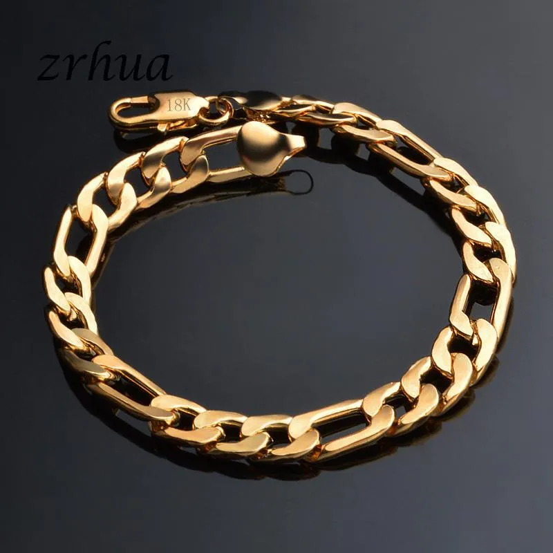 Cadeia de link Zrhua Wholesale Classic Bracelet Fashion Gold Color Cool Men and Women Wedding Jewellery for femalelink