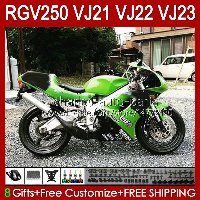 Комплект для тела для Suzuki RGV250C SAPC Green Black VJ21 RGV250 RGV-250CC Body Code VJ-21 Панель 21HC.102 RGVT RGV 250CC 250 CC RGV-250 88 89 RGVT-250 VJ 21 1988 1989 OEM