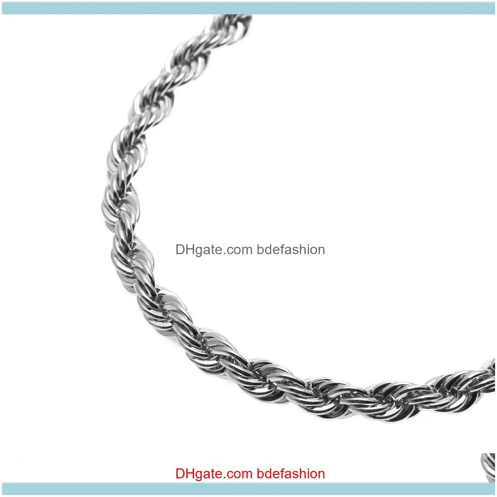 6.5mm Thick 80cm Long Solid Rope Twisted Chain 14K Gold Silver Plated Hip hop Twisted Heavy Necklace 160gram For mens