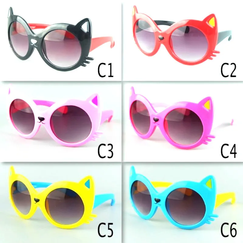 Adorável gato olhos crianças óculos de sol Coreia estilo kitty orelhas oco out óculos de sol goggles fofo bebê protetor de olho crianças presente de óculos