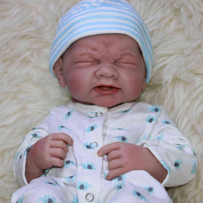 14Inch Lifelike Baby Reborn Baby Doll Crying Expression Dolls For Babies Full Body Silicone