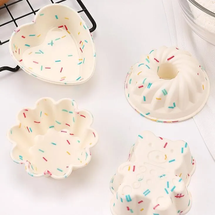 Silicone Cupcake Mould Bakeware Maker Mold Tray Kitchen Baking Tools DIY Birthday Party Cake Moulds
