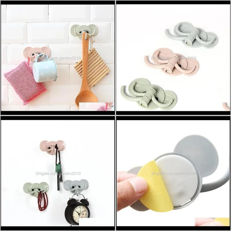 wall-mounted adhesive hooks multifunction hanger hooks cartoon elephant sticking strong hanging bathroom kitchen storage holder