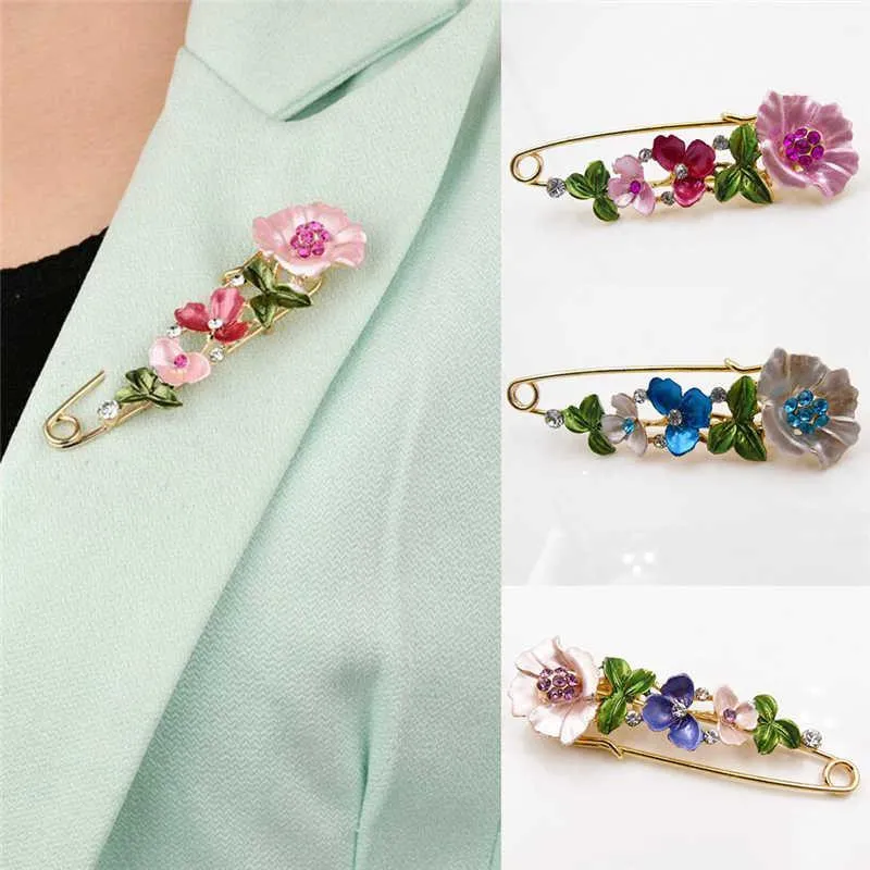 Pins, broscher smycken kvinnor kristall bröstpinne corsage piercing stift brosch blomma växt