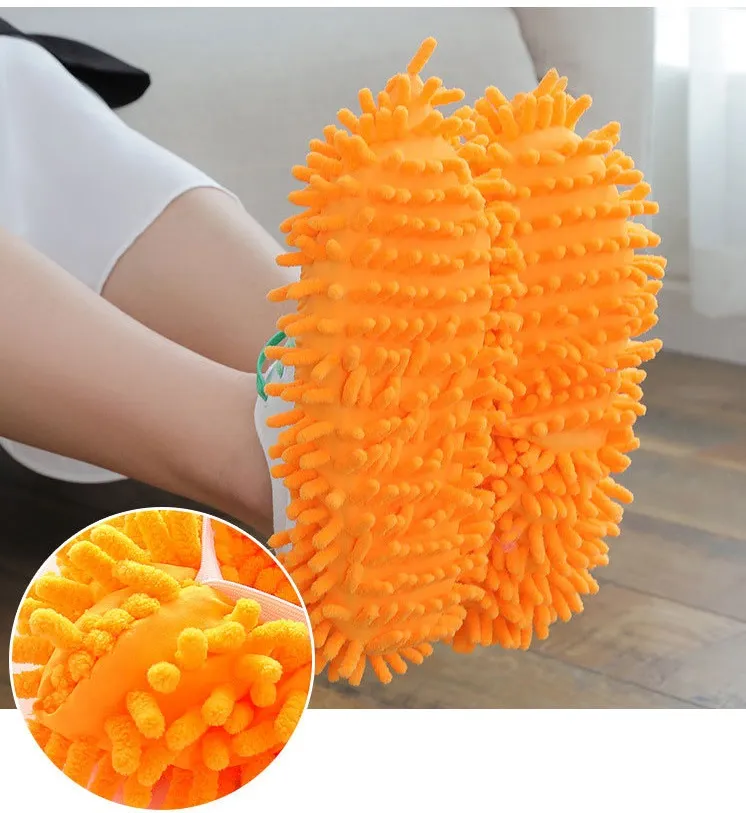 Mop Slippers Household Cleaning Tools Dust Removal Lazy Floor Wall Feet Shoe Covers Washable Reusable Microfiber ST477