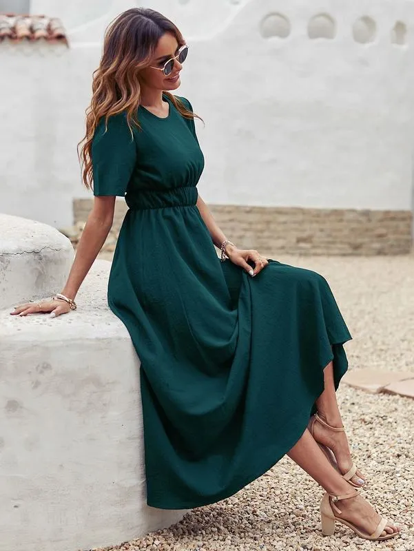 Empire Line Empire Waist Dress Casual Womens Long Sleeve Business