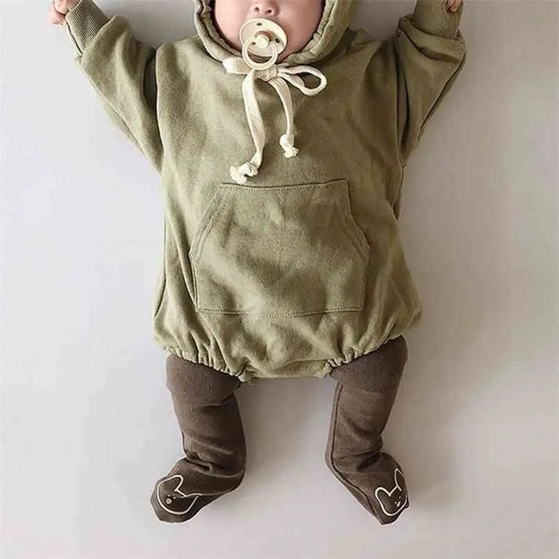 Herbst Baby Bodys Little Bear Ears Mädchen Samt Kinder Hoody Kinder Kleidung (keine Socke) 210702