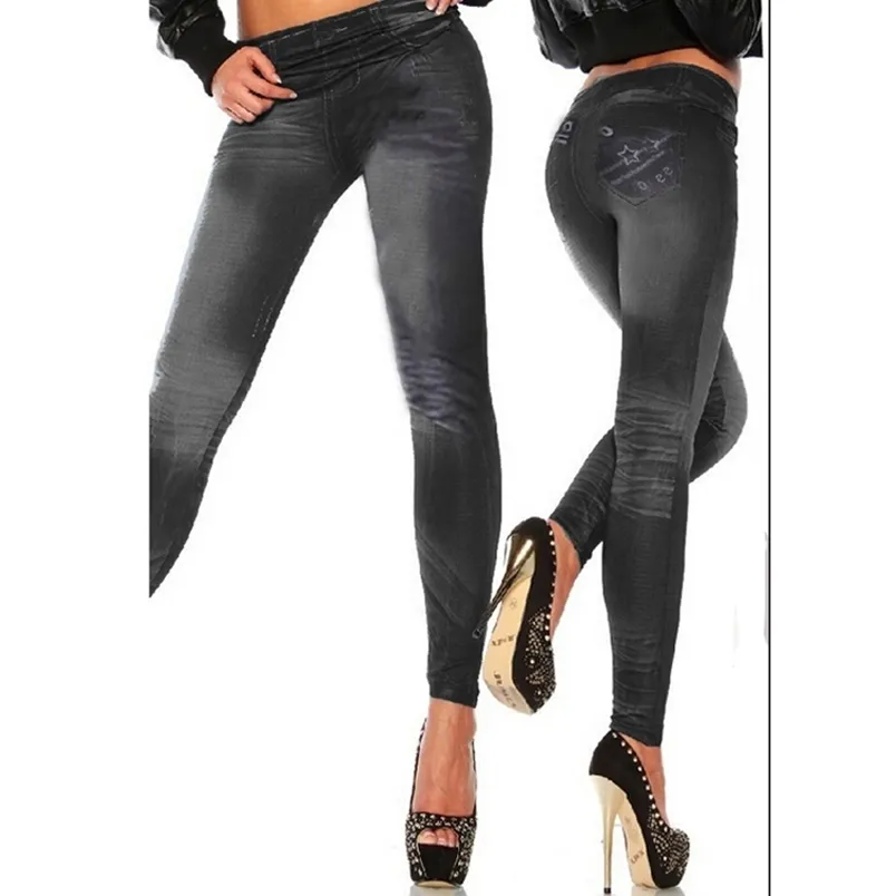 Kobiety Dżinsy Spodnie ołówkowe Elegancka Moda Skinny Wysoka Elastyczna Talia Pełna długość Nylon i Spandex Slim Montaż 210522