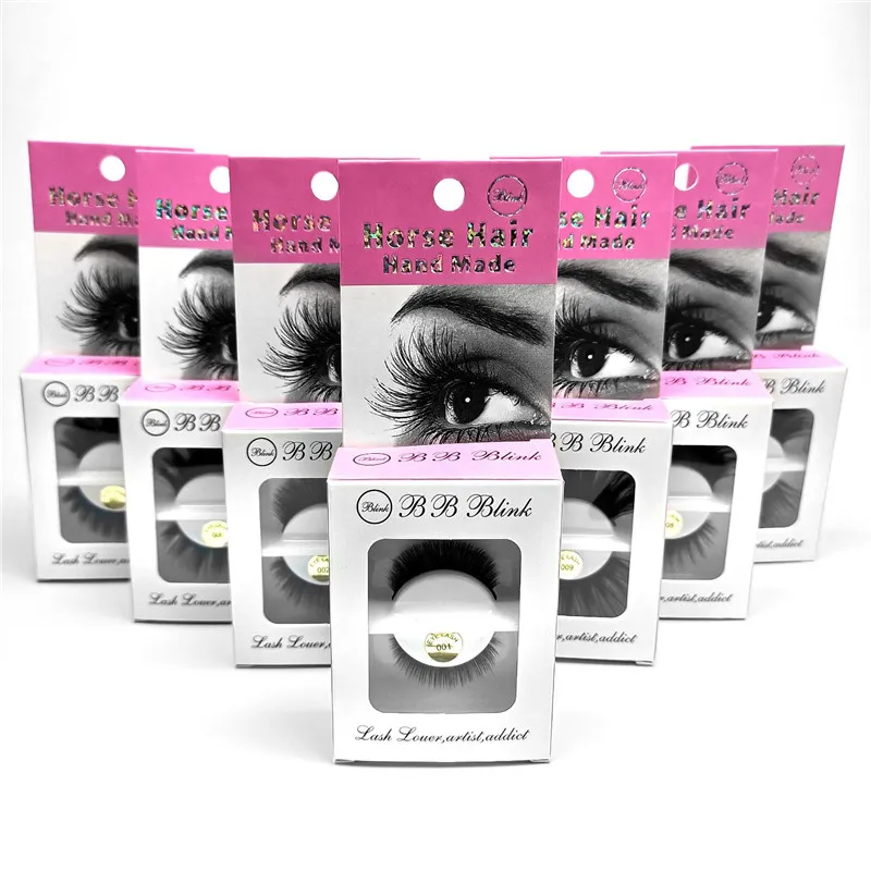 Eyelashes Horshair Natural 3D Horasshairs Falso Olho Cílios Pares de Único Com Embalagem 7 Estilos Grátis Navio 10