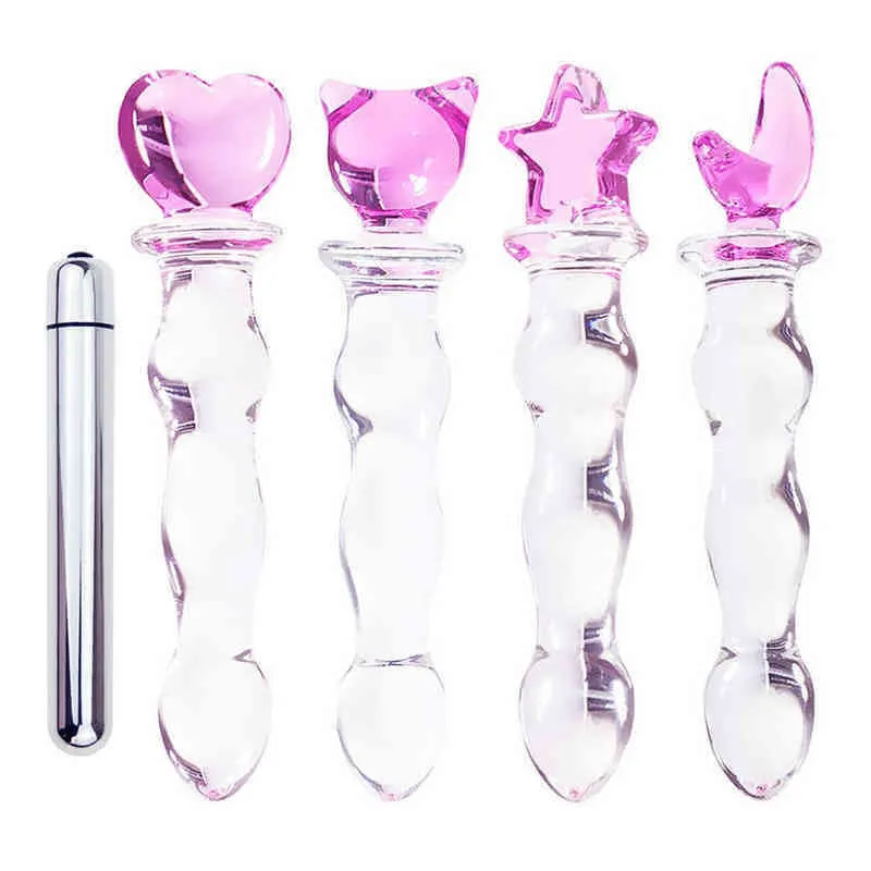 Nxy Vibrators Female Anal and Vaginal Stimulation Vibrator Homosexual Products Crystal Dildo Plug Toys 1220