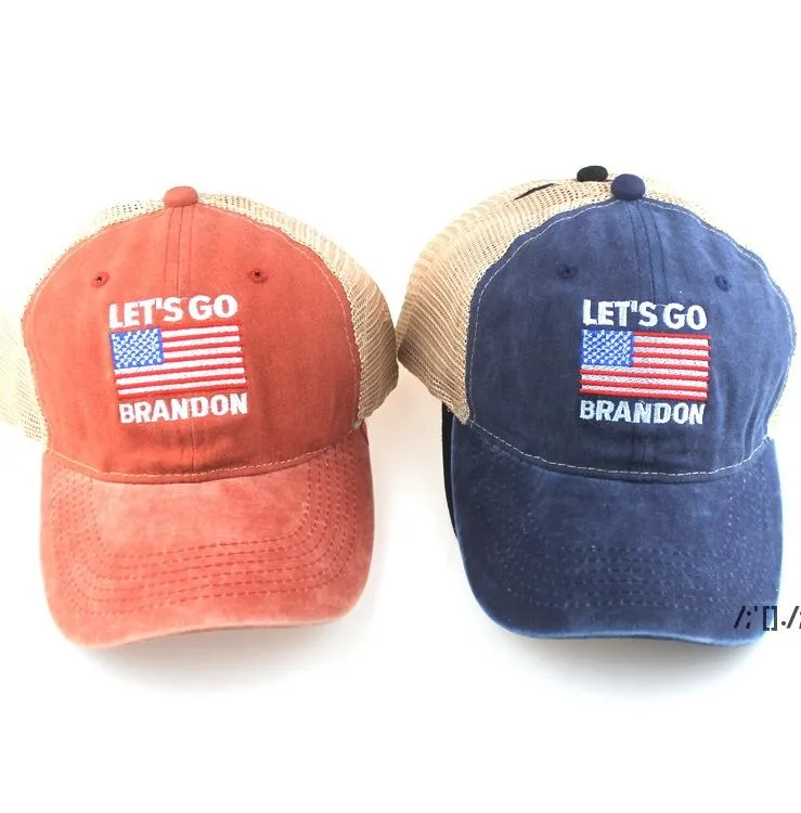Réglable Let's Go Brandon Baseball Cap Chapeaux American Biden Trump Ball Caps Visor Hat GWF13156