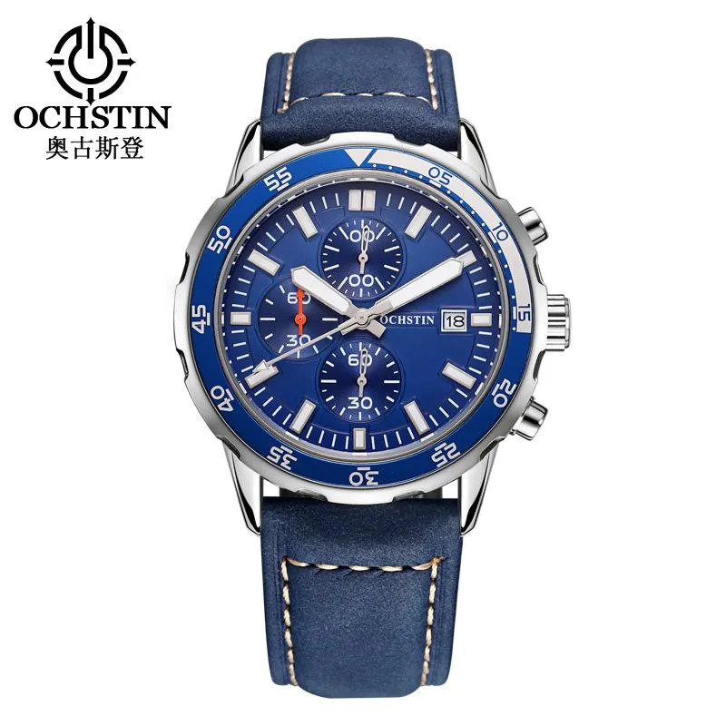 Armbanduhren Ochstin Casual Sportuhren für Männer Blaue Top Geflochtene Strap Armbanduhr Mannuhr Mode Chronograph Armbanduhr