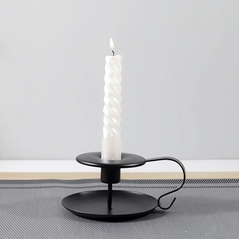 Candelabrobrum Retro Ferro Caper Candle Candlestick Stand Candlelight Jantar Decoração