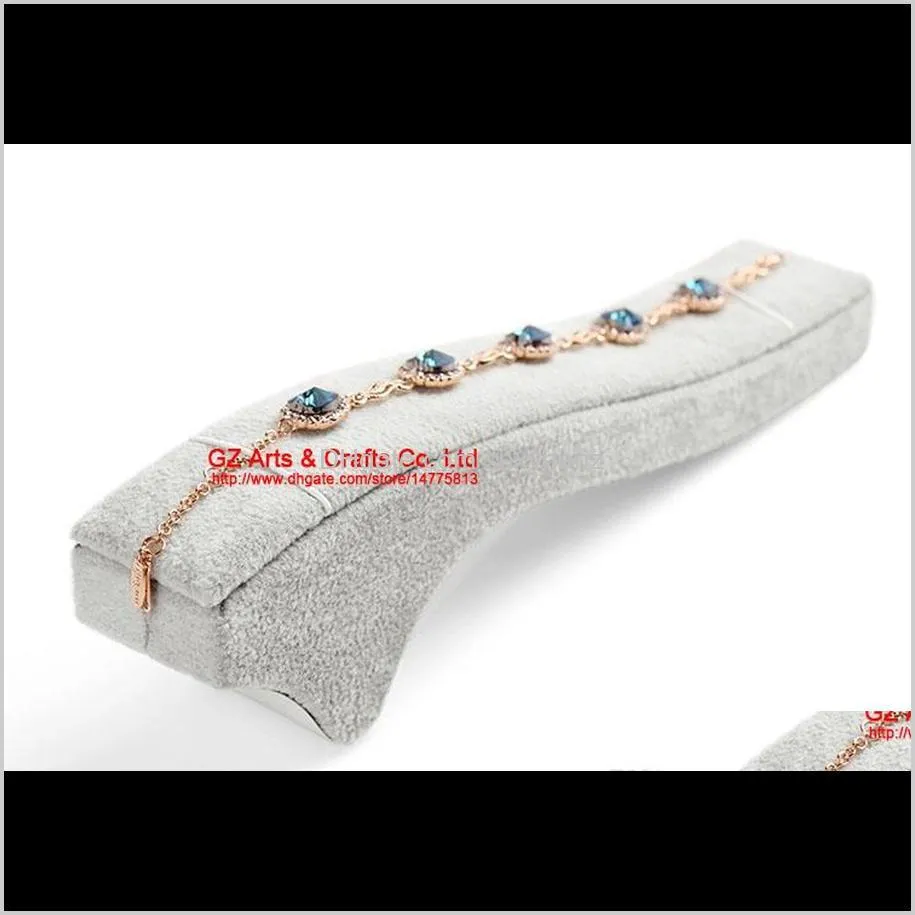 top grade velvet necklace holder bracelet display stand jewelry stores jewelry organizer storage props black/grey/rose