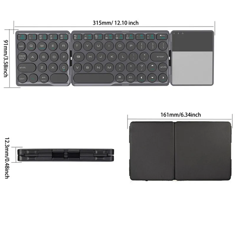 Foldable Bluetooth Keyboard With Touchpad Dual Mode Usb Keyboard