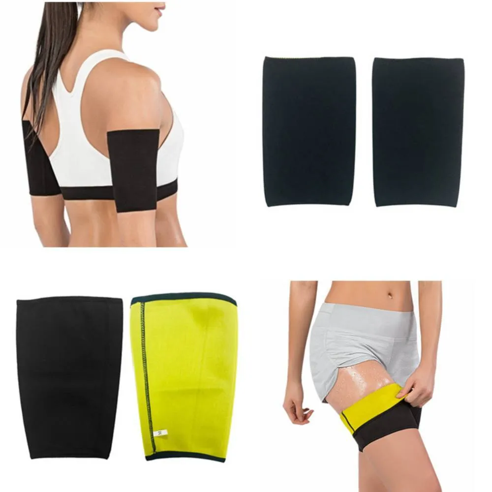 Vrouwen body shaper sauna slanker arm dijbeen trimmermouwen compressie riem zweet vormgeven vet brandende warmers korset