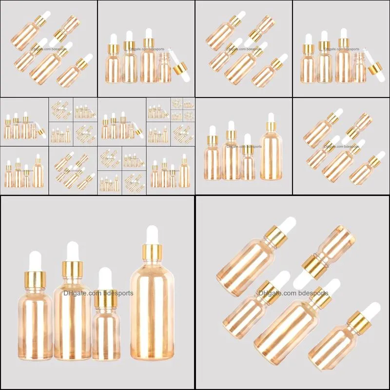 Storage Bottles & Jars Amber Glass Dropper Liquid For Essential Pipette Refillable 50PCS/lot