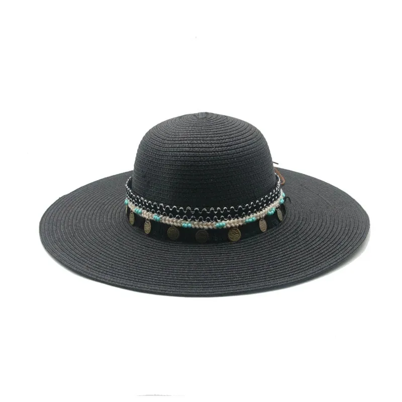 Navy Black And White Frayed Edge Straw Hat With Big Brim And Sun Protection  Belt For Men And Women Perfect For Casual Outdoor Activities And Beach Wear  From Greatutureinnovation, $10.07