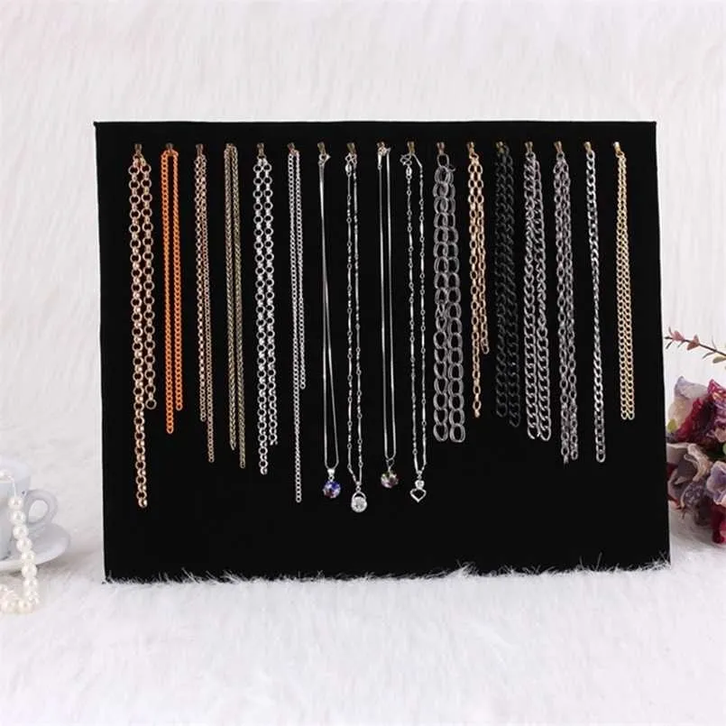 17 Hooks Jewelry Fashion Organizer Display Stand Necklace Dangling Pendant Chain Rack Joyeros Organizador De Joyas 211105