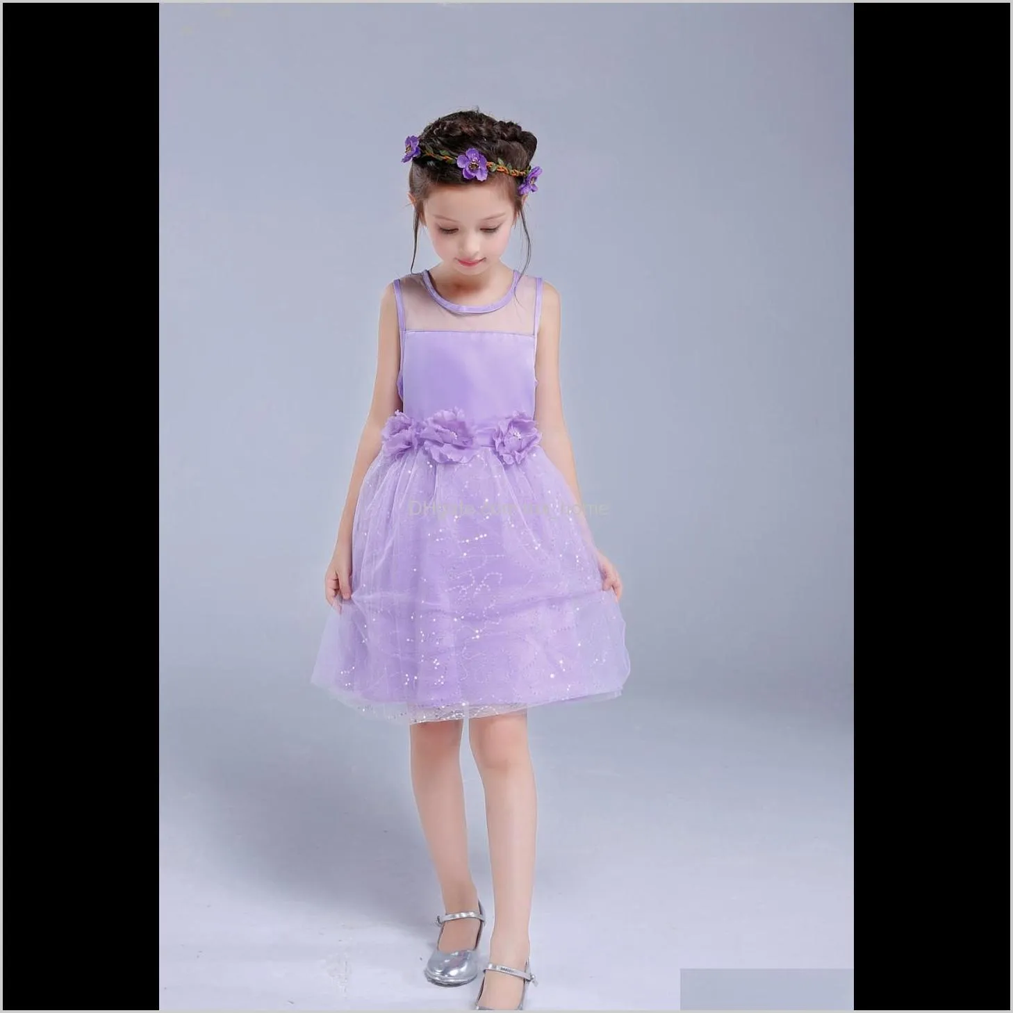 kids infant girls flower dress children bridesmaid toddler elegant dress pageant wedding bridal tulle formal party dress