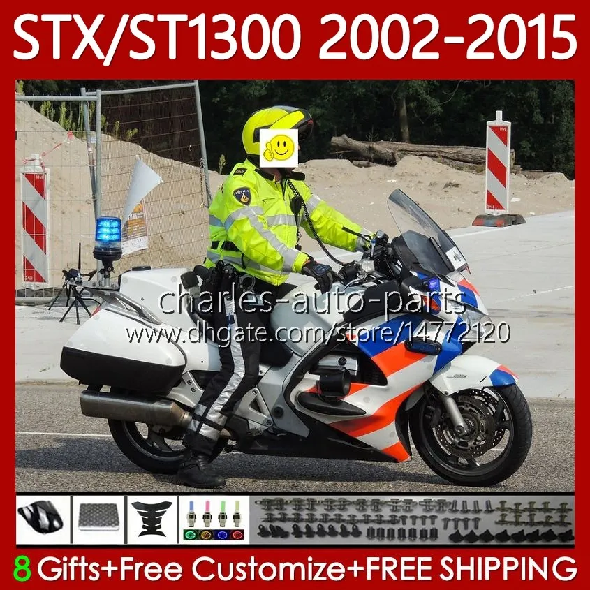 Fairings para Honda ST1300 STX1300 Pan Europeu 2002-2015 Corpo 93NO.58 Stx St 1300 Red Blue St-1300 02 03 04 05 06 07 08 09 10 11 12 13 14 15 STX-1300 2002 2015