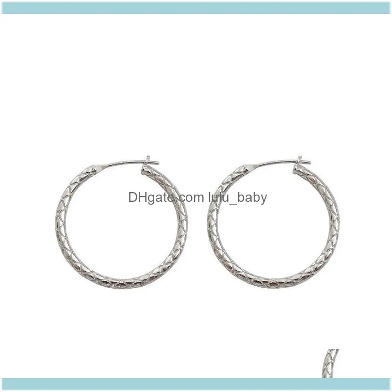 Korean S925 Sterling Silver Earrings Ins Niche Minimalist Geometry Diamond Circle Ring Female Tremella Ornaments Hoop & Huggie