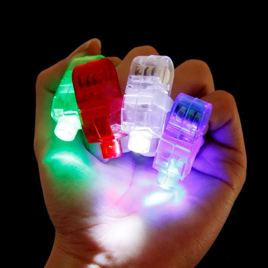 48 Anneaux Lumineux LED Pour Doigts - Multicolores Avec Piles Incluses Pour Fêtes, Concerts, Noël