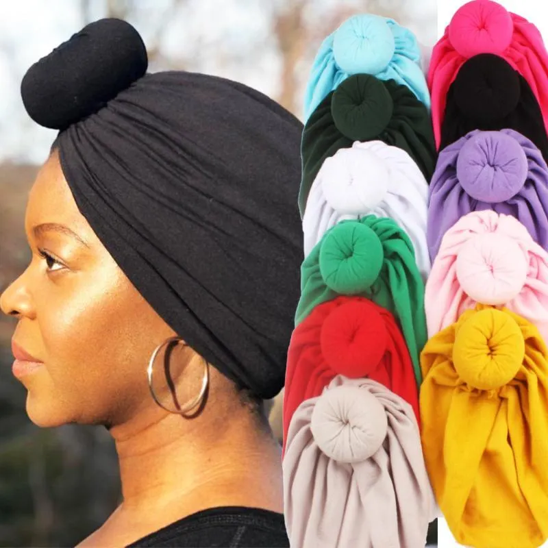 Soft Elastic Womens Autumn Cap With Beanie Solid Color Donut India