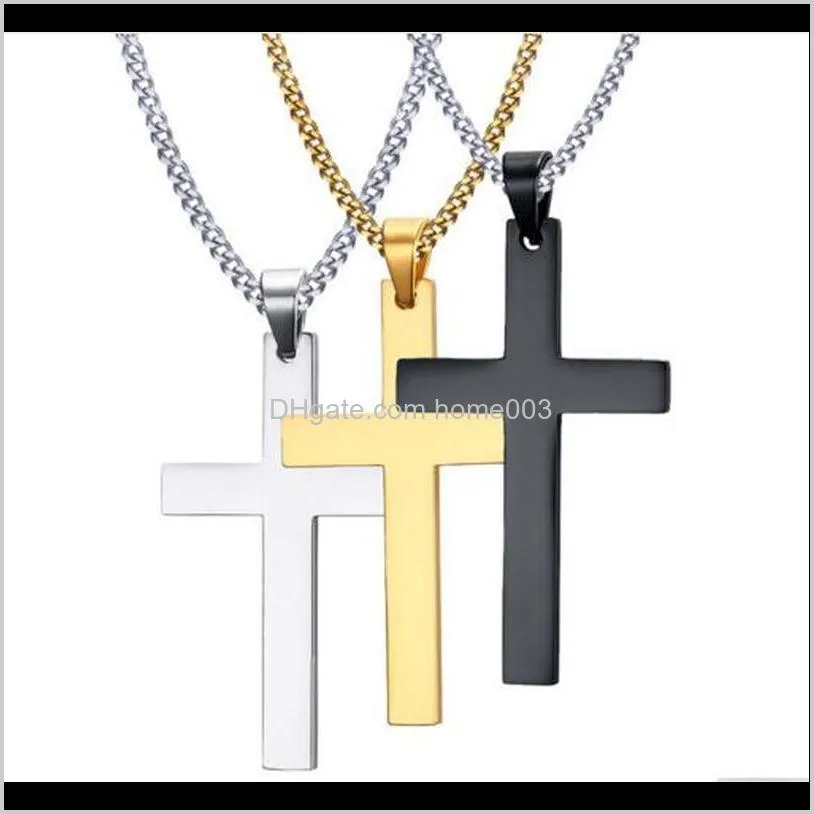 mens cross pendant necklaces stainless steel link chain necklace statement charm popular jewelry gifts fashion accessories