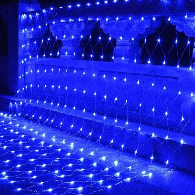 1.5x1.5m 3x2 m 6x4 m LED Net Mesh Peri Dize Işık Garland Pencere Perde Noel Işıkları Düğün Parti Tatil Aydınlatma