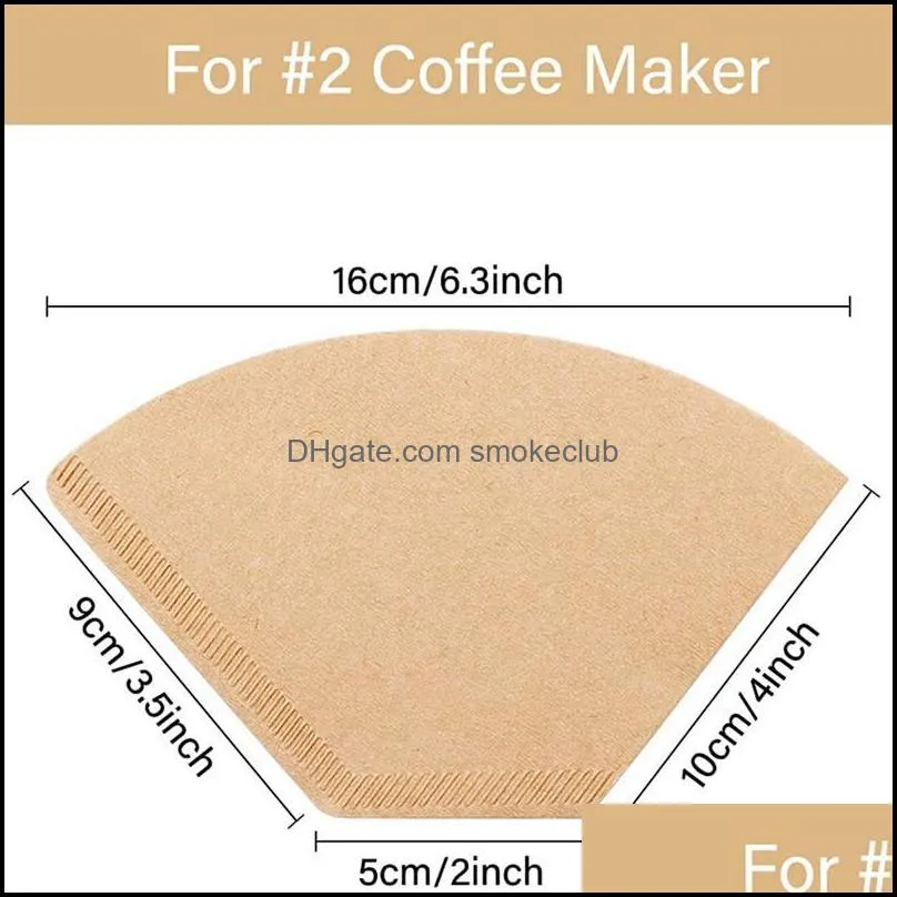 Coffee Filters 200 Piece Set No. 02 Filter Cone Paper Natural Unbleached