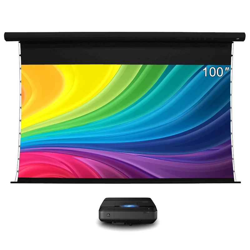 100-дюймовый проекционный экран Pet Crystal Pro Slimline Replactable потолочный настенный крепление Black 4K / 8K / 3D / UHD офисный домашний киноэкран