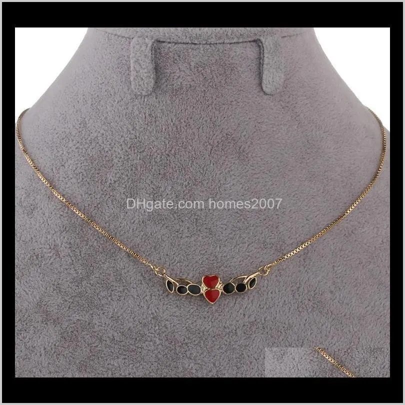 sale cute heart shape children necklaces baby kids pendant necklace chain gold-color shipping n7-n18k-62