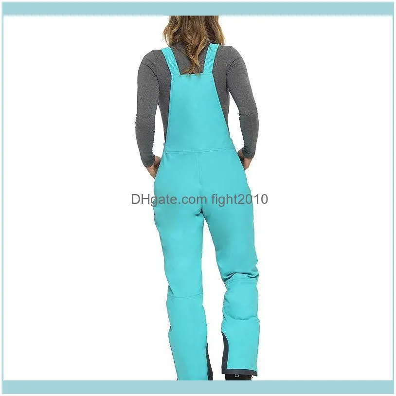 Women Insulated Bib Overalls Jumpsuits Solid