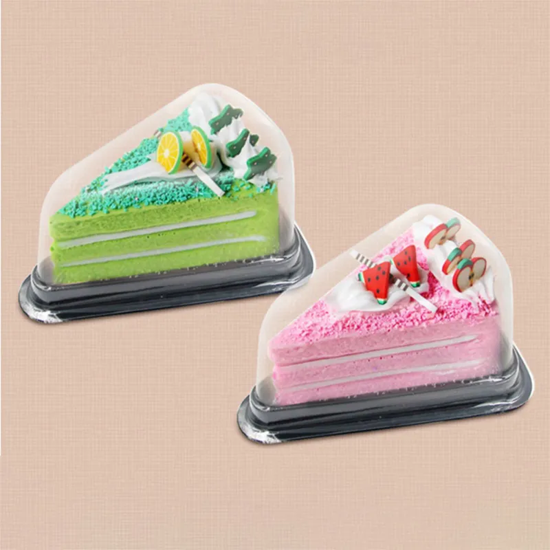 Cake Slice Container Bakgereedschap Cheesecake Pie Sandwich Containers Taarten Houder Doorzichtige Plastic Driehoek Dessert Taartdoos TX0066