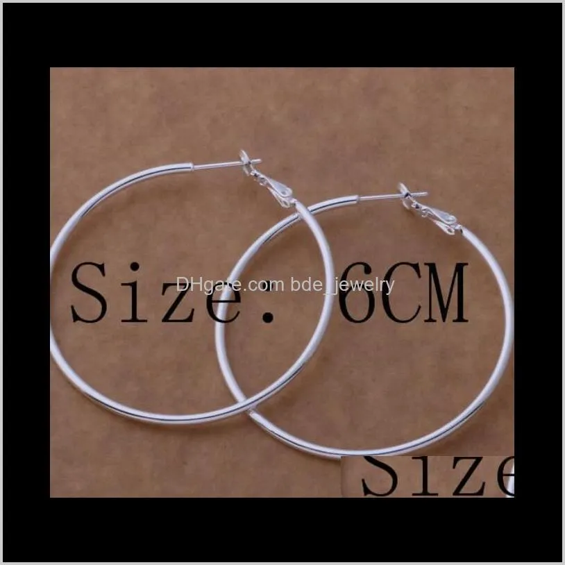 high quality 925 sterling silver hoop earrings large diameter 5-8cm fashion party jewelry pretty cute christmas gift dff0725