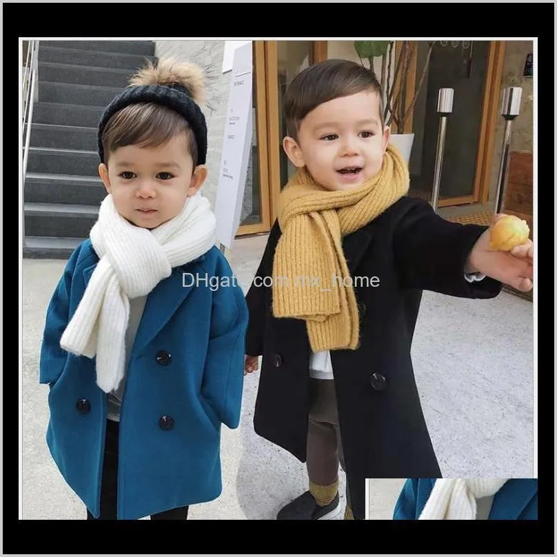 spring autumn baby boys woolen jackets coats long style handsome boy plaid outwear kids clothes children jacket