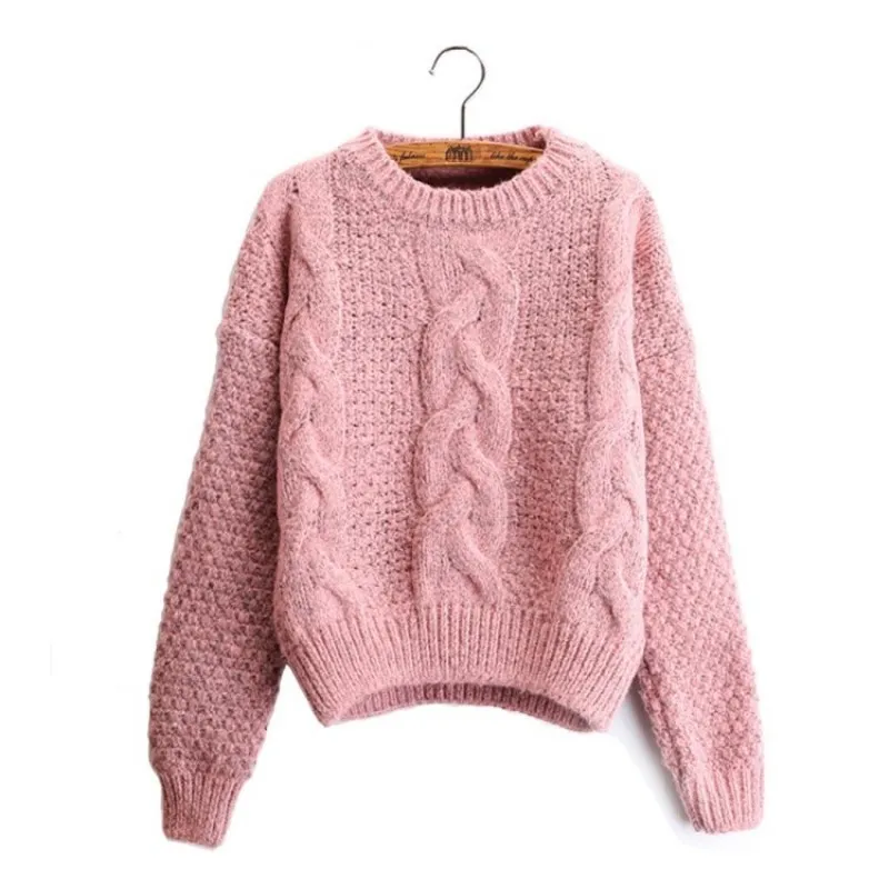 Women Sweaters Warm Pullover and Jumpers Crewneck Mohair Pullover Twist Pull Jumpers Autumn Knitted Sweaters Christmas 210518