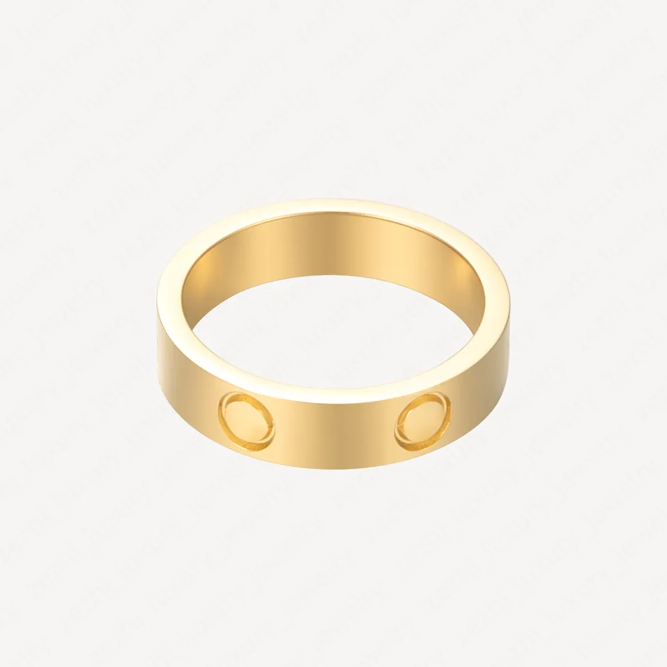 Pierścienie miłosne Pierścień damski para stali nierdzewnej Casual Fashion Street klasyczny złoto opcjonalny rozmiar 5 6 mm akcesoria z biżuterią