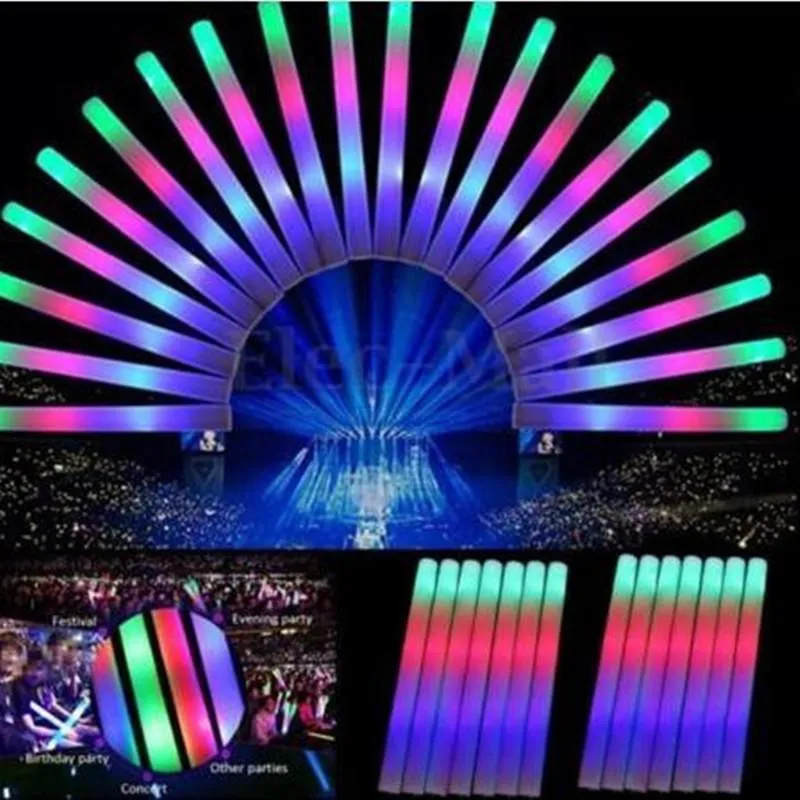 Rainbow Rgb Tube Light Stick Flashing Foam Glow Sticks For Concerts,  Weddings, Birthdays, And Xmas Parties From Leeu, $2.26