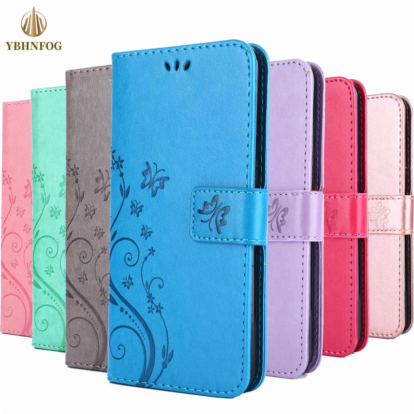 Luxury Flip Case för Samsung Galaxy S8 S9 Plus S10e S20 Fe S21 Ultra S5 S6 S7 Edge Leather Holder Kort Slots Plånbok Bag Cover