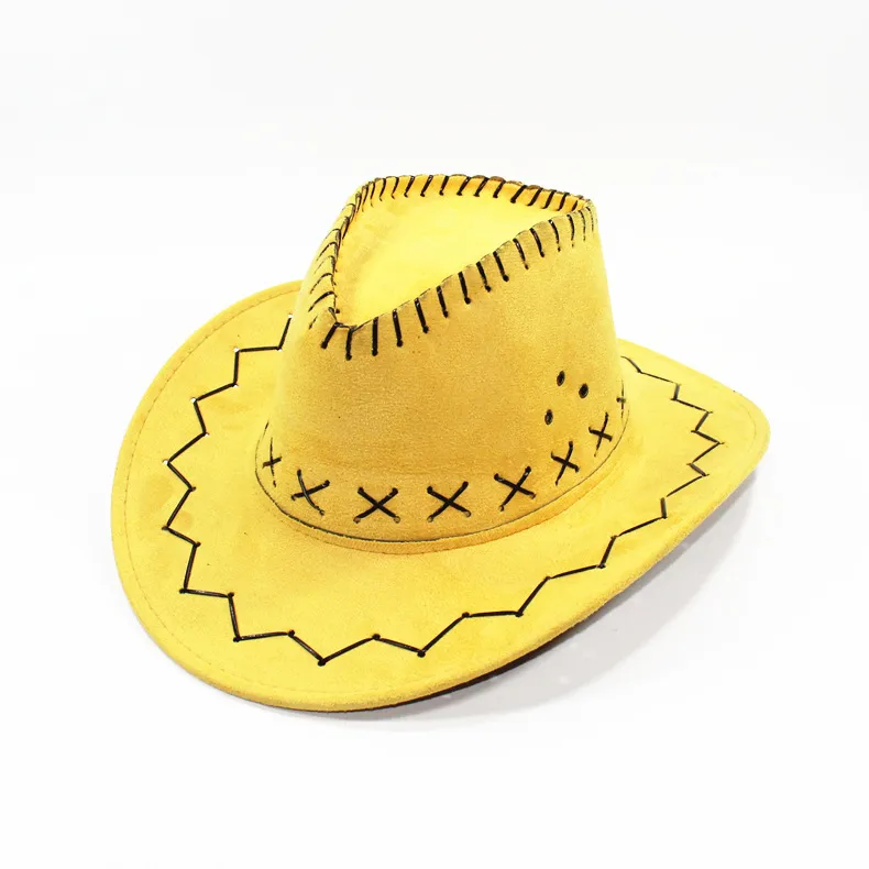 Women Yellow Cowgirl Comfortable Classical Hat Design Wide with Shapeable Brim WQWOVRVO Cowboy Hat,Cowgirl Hat,Cowboy Hats for Women/Mens  main image 4