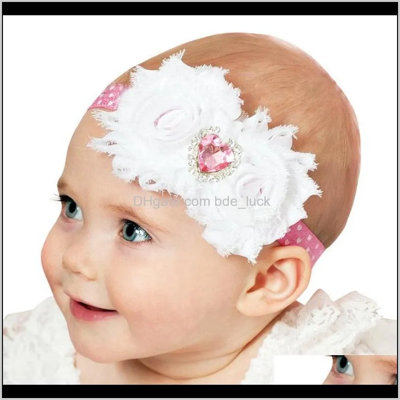 baby girl headband Infant hair cloth Tie bow newborn Headwear tiara headwrap Gift Toddlers bandage Ribbon Love Crystal